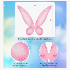 Funcredible Fairy Wings,‎ Crown Costume Accessories - Pink Girls & Women